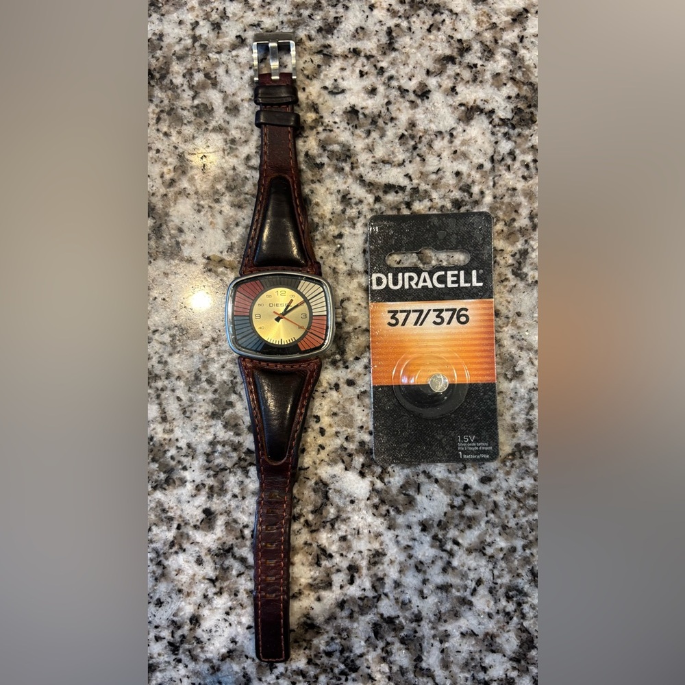 Vintage Diesel Reddish/Brown Leather Watch - Unisex